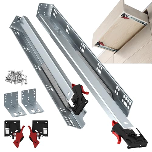 ToBeGreat 12 Inch Undermount Soft Close Drawer Slides - Full Extension - color: Soft Close-6 Pair, size: 12 Inch