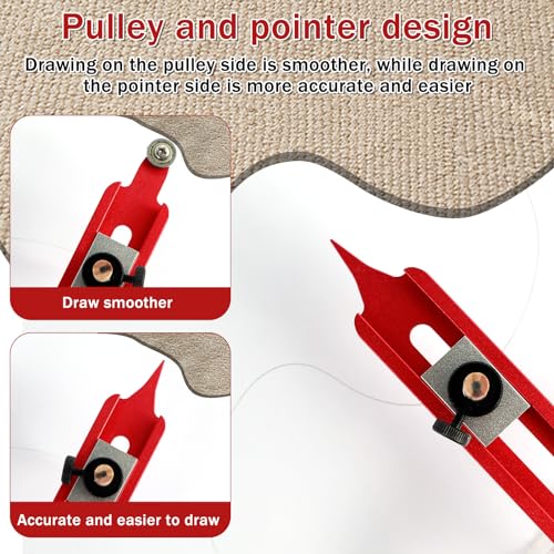 Contour Gauge Scribe Tool, Precise Profile Scribing Ruler with Adjustable Pencil Holder, Aluminum Alloy Woodworking Edge Corner Measuring Profile Duplicator Contour Gauge for Tiles Carpenter