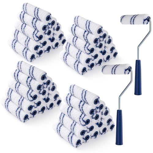 4 Inch Microfiber Paint Roller, 3/8" Nap, 60 Pack - size: 4 Inch Paint Roller Kit, 60 Pack
