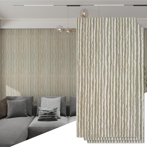KASARO 3D Faux Stone PU Wall Panels, 3 Pack Flowstone White - color: FlowStone Black