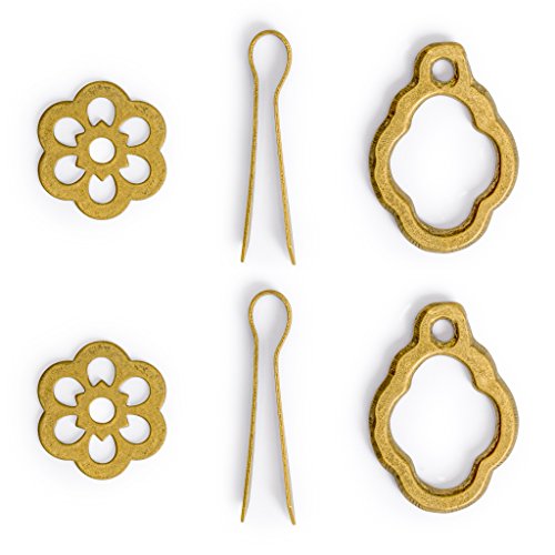 Hardware Philosophy HP Plum Flower Brass Pulls, 2-Pack, 2.4 in