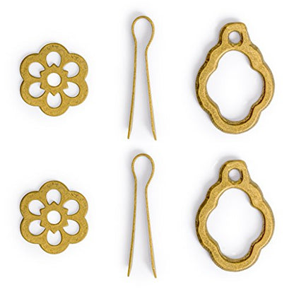 Hardware Philosophy HP Plum Flower Brass Pulls, 2-Pack, 2.4 in