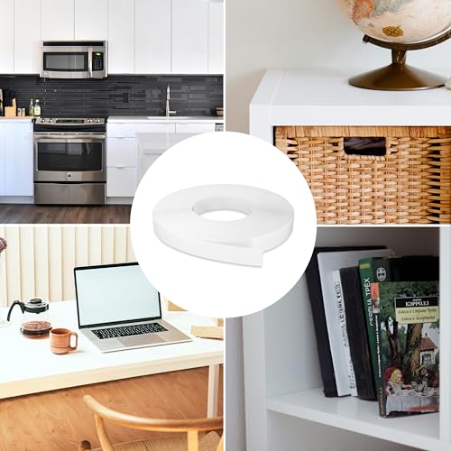 White Edge Banding 7/8 inch x 25 ft Melamine Iron On Adhesive Edging Cabinet Repair Laminate Shelf Board Countertop Furniture Strip Wood Veneer Tape Trim Peel Stick Cabinet Molding Vinyl PVC Iron - color: White, size: 7/8 in x 25 ft