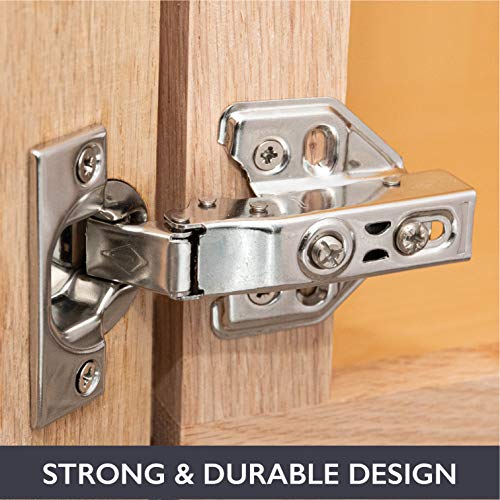 Ilyapa Full Overlay Cabinet Hinge, Satin Nickel - 2 Pack, Frameless, Soft - size: Frameless Full Overlay