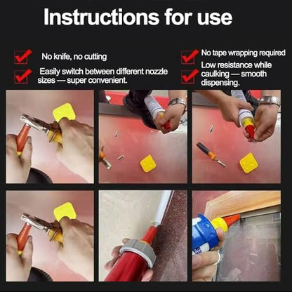 19pcs/22pcs, Plastic & Stainless Steel, Reusable Caulking Injection Nozzle Kit, Ergonomic Design, Professional Tool Set