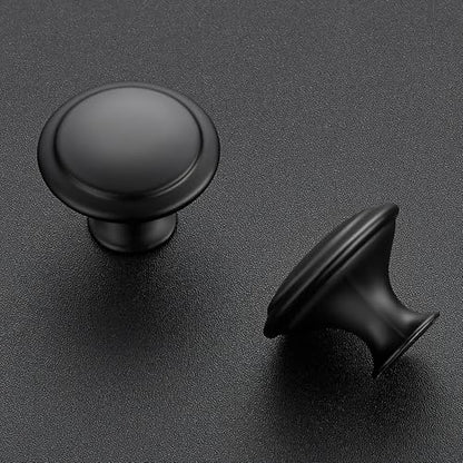 Matte Black Cabinet Drawer Hardware,30mm Kitchen Cabinet Knobs,18 Pack - color: Matte Black