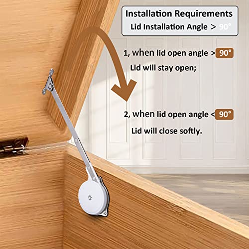 HBL'2 Pack | Toys Box Hinges Soft Close, Lid Support Chest Hinges - size: 2 Pack