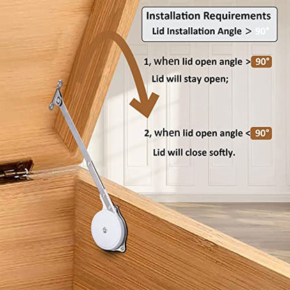 HBL'2 Pack | Toys Box Hinges Soft Close, Lid Support Chest Hinges - size: 2 Pack