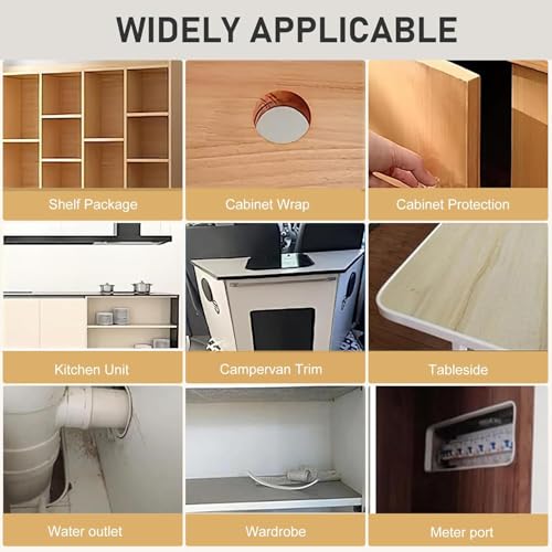 RONSEN U-Shape Edge Banding, Self-Adhesive Countertop Edge Trim 16.4ft - color: Beige, size: 9mm (3/8″)