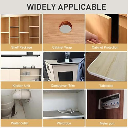 RONSEN U-Shape Edge Banding, Self-Adhesive Countertop Edge Trim 16.4ft - color: Beige, size: 9mm (3/8″)