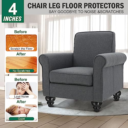 FoDau770 Rubber Wood Furniture Legs 4 Inch, Black Couch Legs, 4pcs - color: Black, size: 4 Inch