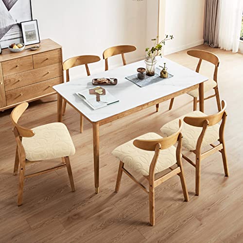 Genina Chair Seat Covers Waterproof Dining Room Chair Covers, 4 Pack - color: Flower Pattern-beige