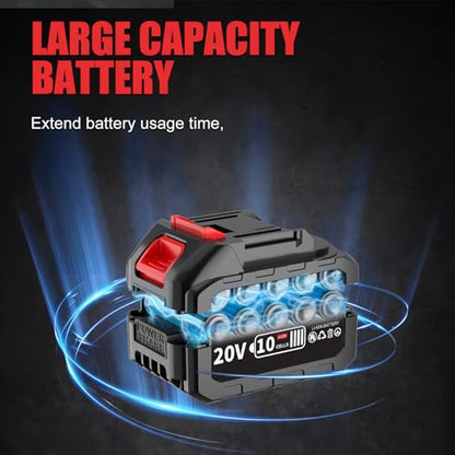 430N.m/320Ft-lbs Brushless Cordless Impact Wrench 1/2 Inch with 4.0Ah Battery and Charger, High Torque Electric Impact Gun, Power Drill Driver for Car/DIY Furniture/Lawn Mower, 2 Batteries