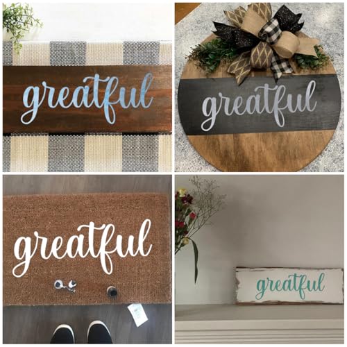 Large Grateful Stencils for Painting - 6 Pack Grateful Stencil Templates for Painting on Wood, Reusable Letter Stencils for Chalkboard Wood Crafts Signs & Home Front Door Mat Decorations - style: Grateful