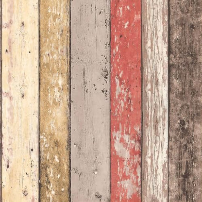 Rustic Red Wood Wallpaper Peel and Stick Shiplap 17.7″ x 118″
