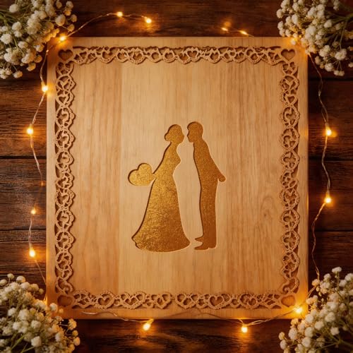 TIAMECH A4 Reusable Wedding Lover Bride Stencil for Painting - color: Wedding Lover Bride