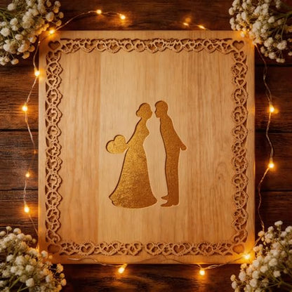 TIAMECH A4 Reusable Wedding Lover Bride Stencil for Painting - color: Wedding Lover Bride