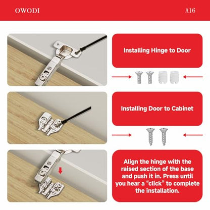Full Overlay Cabinet Hinges 35mm Soft Close for Frameless Cabinets 10 Pack