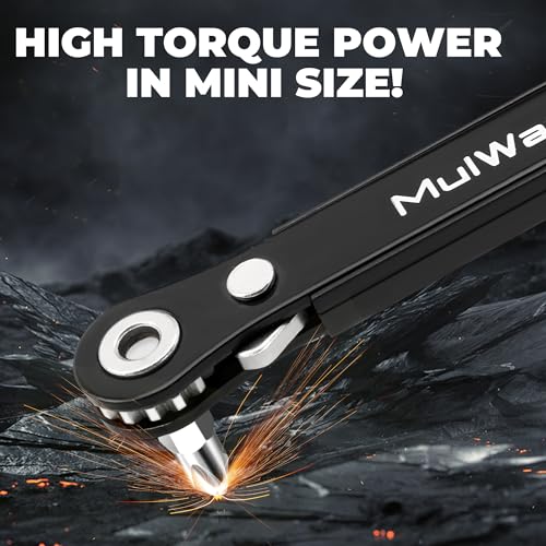 MULWARK 11-Piece Small Screwdriver Set, 1/4" Right Angle Screwdriver with Multi Bits - Ultra Low Profile Offset Driver for Automotive Repair, Electrical Work, Bicycle & Household Maintenance EDC Kit - size: 11-piece screwdriver set