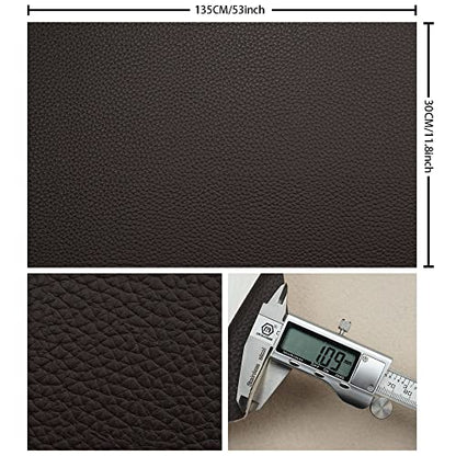 Dark Burgundy Litchi Texture PU Fabric Leather 11.8x53.14 Inch（30x135 CM） 1.13mm Thick Faux Synthetic Leather Material for Upholstery Crafts, DIY Sewings, Sofa, Handbag, Earrings, Hair Bows - color: Dark Burgundy