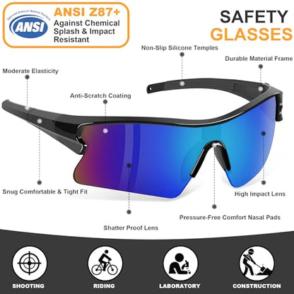 Safety Glasses for Men, Anti Scratch & UV Protection Work Glasses - color: 12pack-multicolor