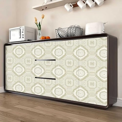 Moroccan Geometric Peel and Stick Wallpaper, Boho Tile Pattern Wallpaper - color: ML-M047, size: 17.7" x 118"