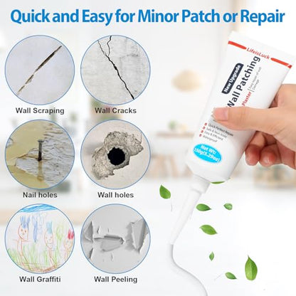 Wall Mending Agent, Wall Spackle with Scraper, Wall Surface Hole Fill Quick and Easy Solution, White - color: 5.29OZ White Wall Mending Agent