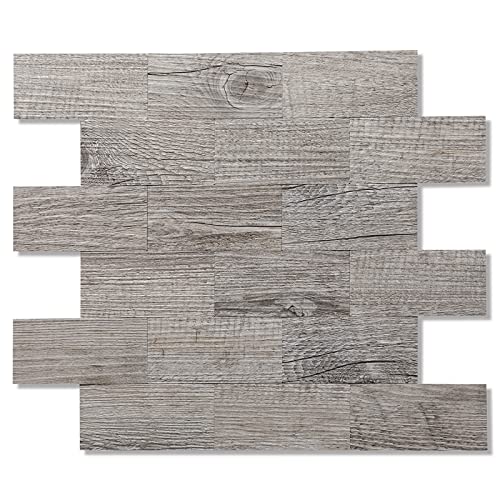 2026 New Upgrade Peel and Stick Backsplash Tile, Peel and Stick 11.34" X 11.57" Wall Tile for Kitchen, Bathroom, Fireplace, Laundry (Grey Rustic, 10 Packs) - color: Grey Rustic