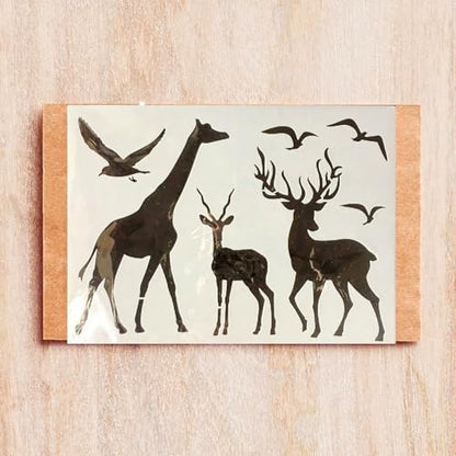 TIAMECH A4 Reusable Giraffe Deer Stencil for Painting - style: Giraffe Deer