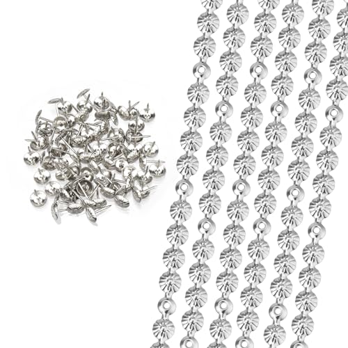 Upholstery Tacks Strips,10m L11mm Dia. Decorative Nail Strips,Silver - color: Silver