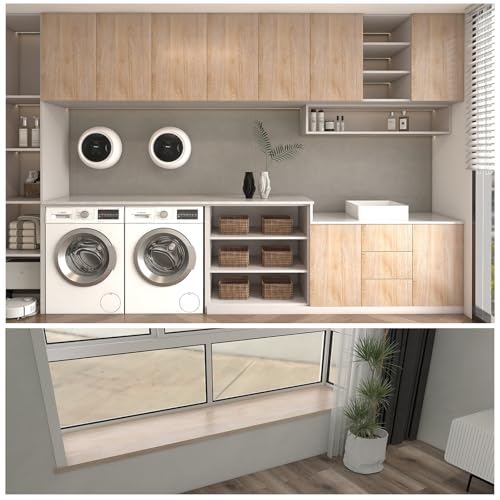 Peel and Stick Wallpaper Contact Paper Wood Natural Oak Wood Grain Contact Paper Thicken Textured for Cabinets and Drawers Countertops Waterproof Self Adhesive Vinyl 17.7x196 - color: Natural Oak, size: 17.7"W x 196"L