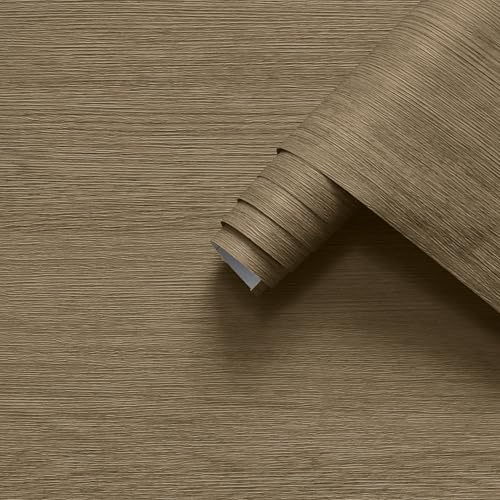 Grasscloth Wallpaper Peel and Stick Tan Texture Wallpaper for Bedroom Bathroom Waterproof Removable Self-Adhesive Wall Paper Vintage Grass Cloth Contact Paper for Cabinets Drawers 16x354 inch - size: 16" x 354"
