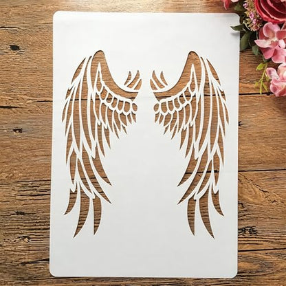 TIAMECH A4 Reusable Angel Wings Stencil for Painting - style: Angel Wings