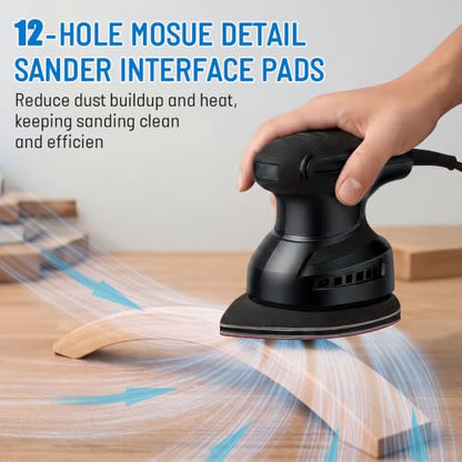 5 Pack 12 Hole Mouse Sander Interface Pad Compatible with Black Decker