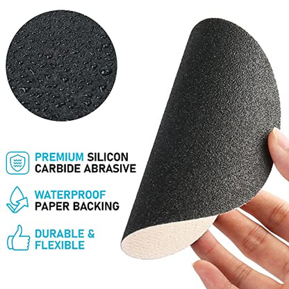 LotFancy 6 Inch Sanding Disc Set, 60PCS, 60 to 7000 Grit, Silicon Carbide - style: 60PCS Discs with 2 Accessories