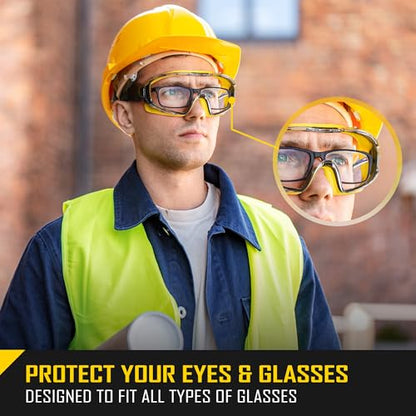 COOLJOB Safety Goggles Over Glasses with Anti-Fog Clear Lens - style: Goggle (Pack of 3)