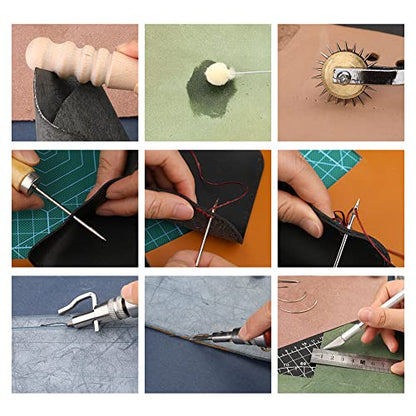 BUTUZE Leather Working Tools, Practical Leather Craft Kit - size: 66 Pcs