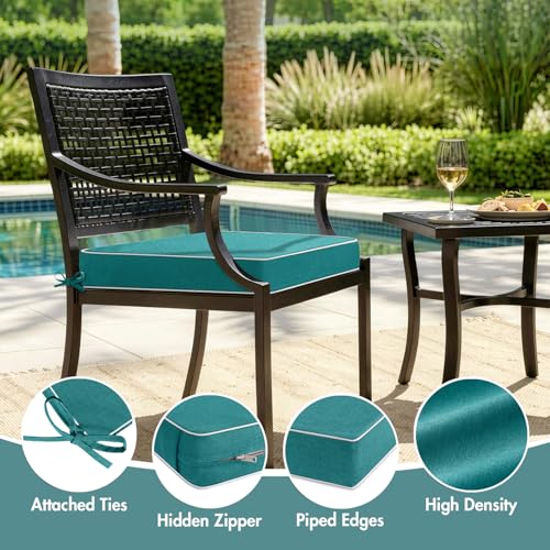 MIULEE Turquoise Outdoor Cushions 2 Pack,18.5x16x3 Inch Waterproof Cushions - color: Turquoise, size: 18.5 x 16 x 3 Inch