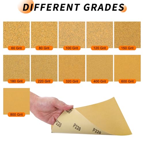1 Pcs 180 Grit Sandpaper 3.6 x 9 Inch Sand Paper Alumina Gold - size: 3.6 x 9 Inch(180 Grit)