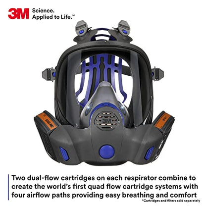 3M Secure Click Full Face Reusable Respirator, FF-802, Medium - size: Medium
