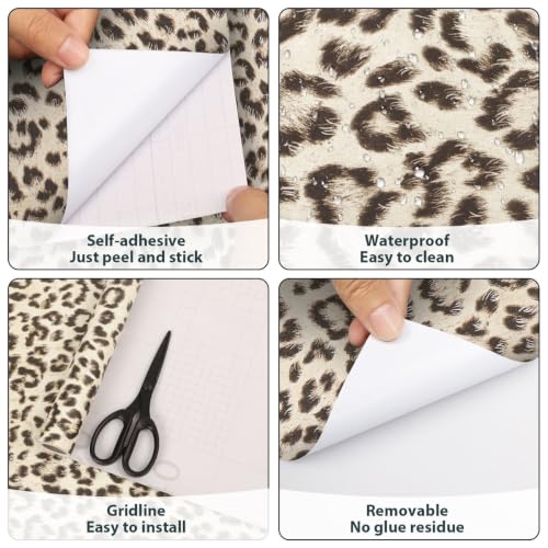 Arthome Leopard Print Peel and Stick Wallpaper 17" x 240" - color: Leopard Print, size: 17" x 240"