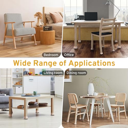 24PCS Square Chair Leg Floor Protectors, Furniture Sliders, Chair Leg Protectors for Hardwood Floors, Non-Slip Felt Furniture Pads, Silicone Cap Covers to Protect Floors, (Fit 0.75" - 1.1") - size: S-Clear(Fit 0.75" - 1.1")