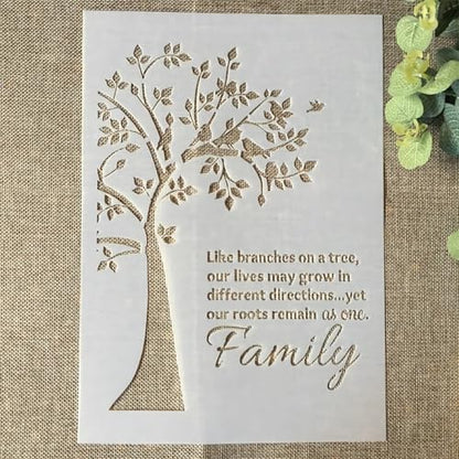 TIAMECH A4 Reusable Family Tree Stencil for Painting - style: Family Tree