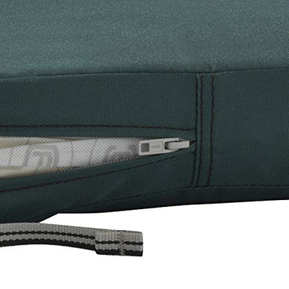 Classic Accessories Ravenna Water-Resistant 21 x 19 x 3 Inch Patio Seat Cushion, Mallard Green, Chair Seat Cushion - color: Mallard Green, size: 21"W x 19"D x 3"Thick
