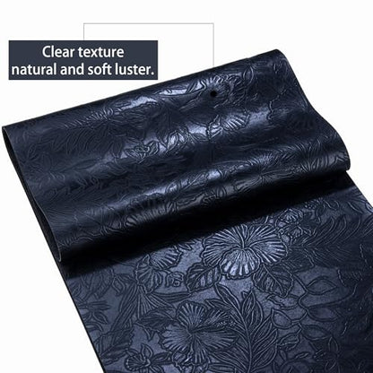 HGUAN Embossed Faux Leather Sheets 12"X52"(30cm X 133cm),Faux Leather Very Suitable for Making DIY Bow,Leather Earrings Sewing Crafts Projects (Black) - color: Black