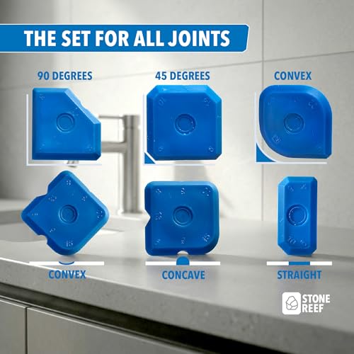 STONE REEF Silicone Caulking Tool Set – 5-in-1 Sealant Finishing Tool Kit | Caulk Remover, Grout Scraper & Applicator for Bathroom, Kitchen, Window, Sink, Tile & Joint | Professional Silicone Tools