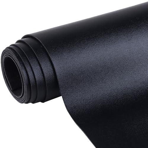 Ramya 16x54 Inch Smooth Faux Leather Sheet,Used for Different DIY Process Projects, Leather Earrings,Upholstery, Leather Roll in Multiple Colors (Black) - color: Black