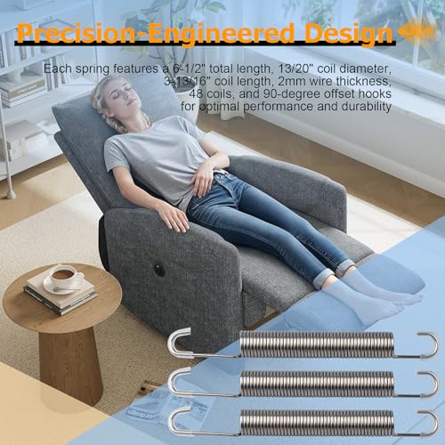 3 Pack 6-1/2 Inch Recliner Spring Replacement, Fit for La-Z-Boy Ashley