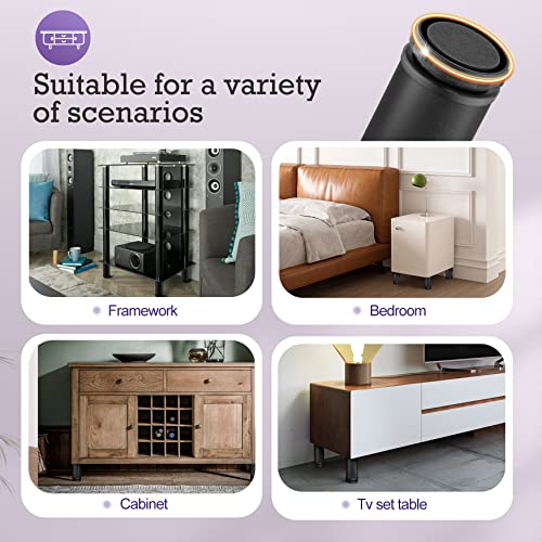 Stainless Steel Adjustable Furniture Legs 4 Inch - Black - 8pcs - color: Black, size: 4"