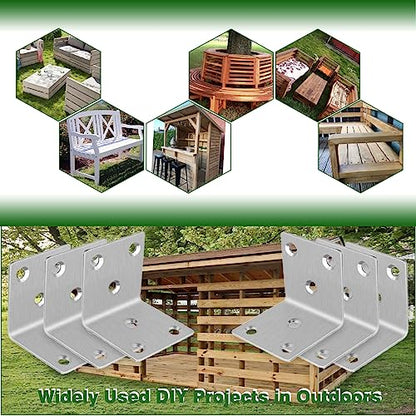 40PCS L Brackets 1.5X1.5X0.08IN 304 Stainless Steel Corner Braces - size: 1.57X1.57X0.08IN